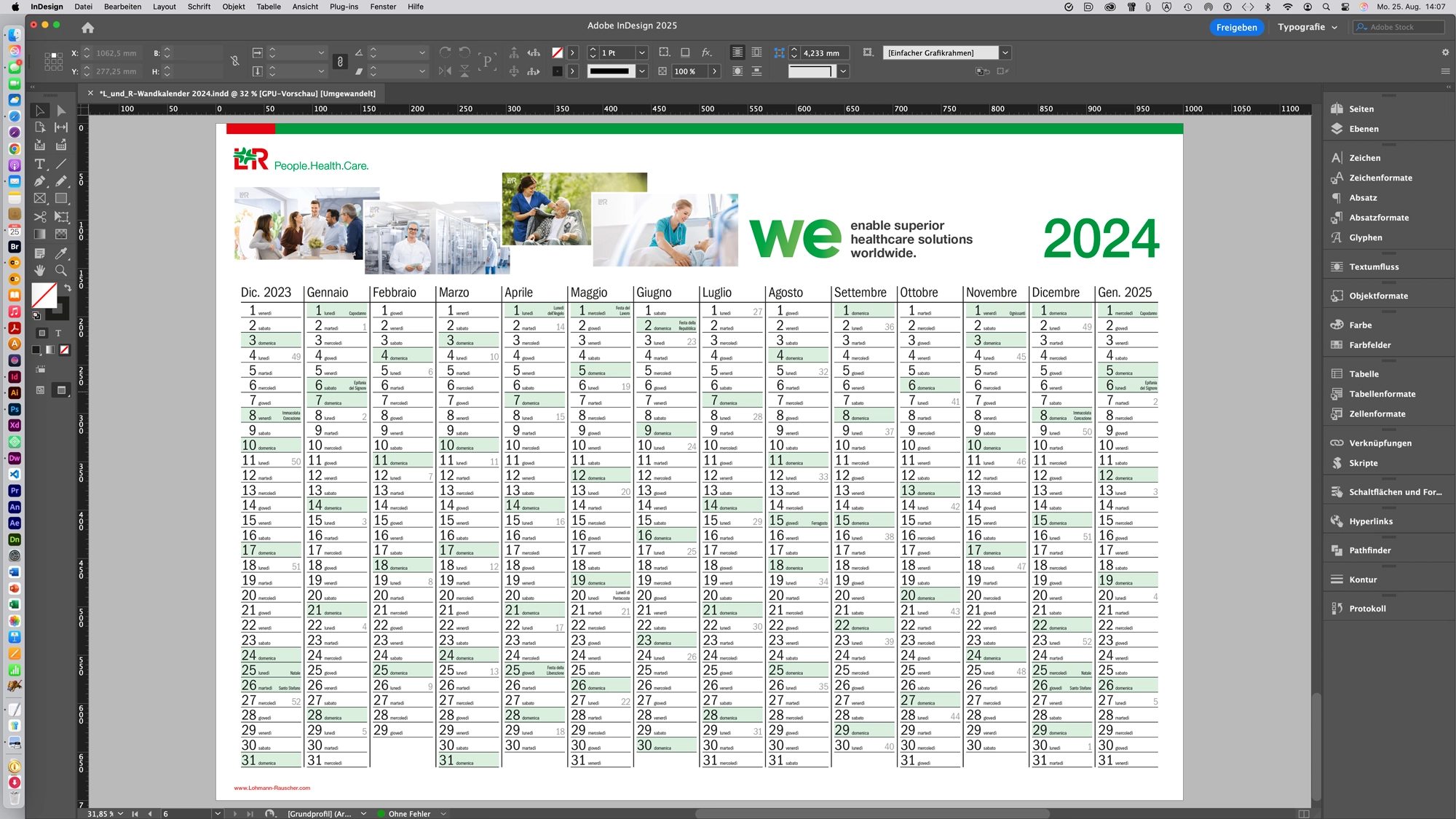 14 - InDesign: Wandkalender